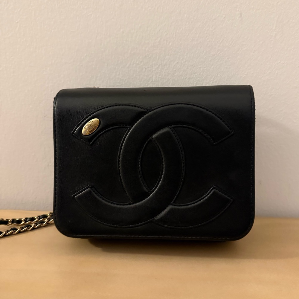 Chanel Lambskin CC Mania Flap Bag Black